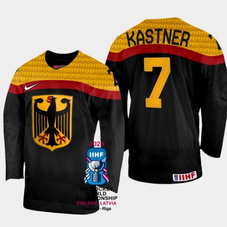 Deutschland Trikot Maximilian Kastner 7 IIHF World Championship 2023 Schwarz - Herren